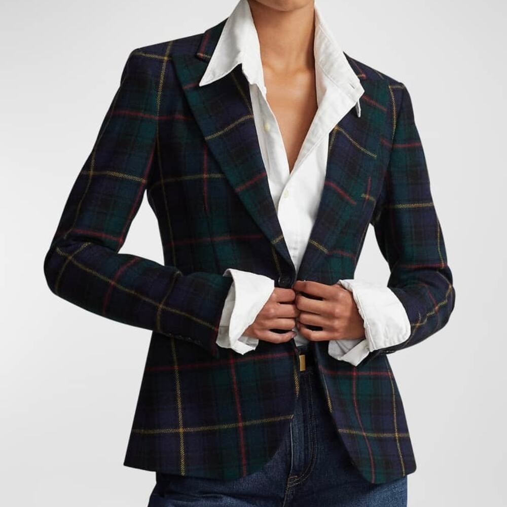 Ralph Lauren Tartan Plaid Wool Blazer